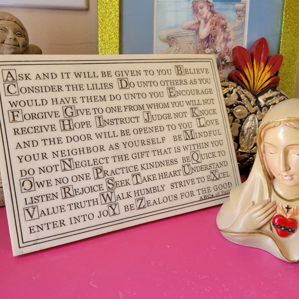 ABC's of Faith Marble ? Resin Plaque ~ Spirituality ~ Kindness ~ Positive Vibes